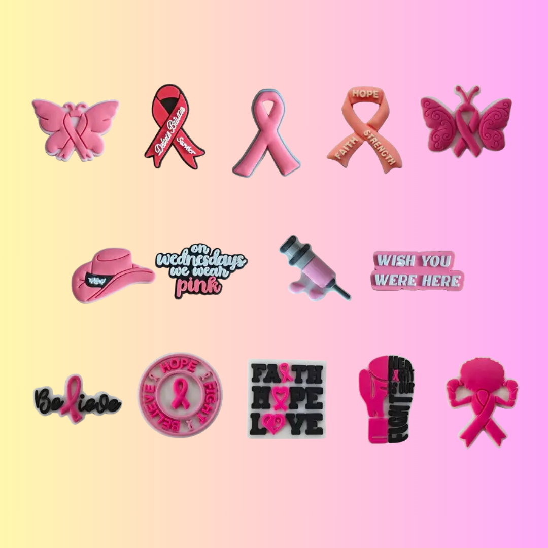 Breast Cancer Croc Charms