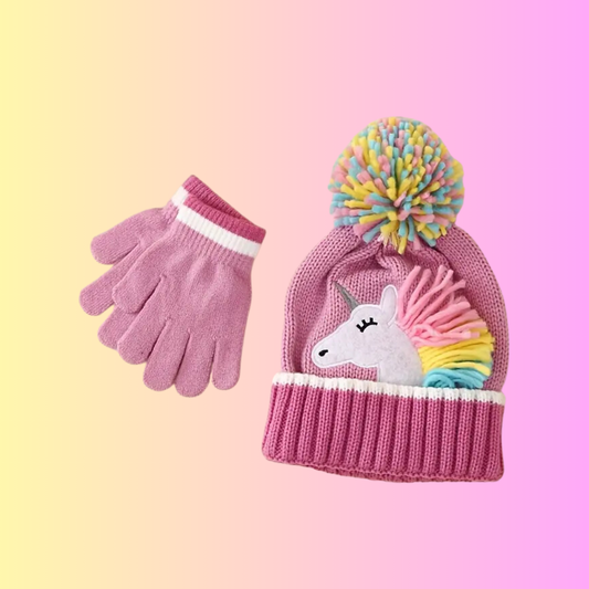 Unicorn Hat And Glove Set