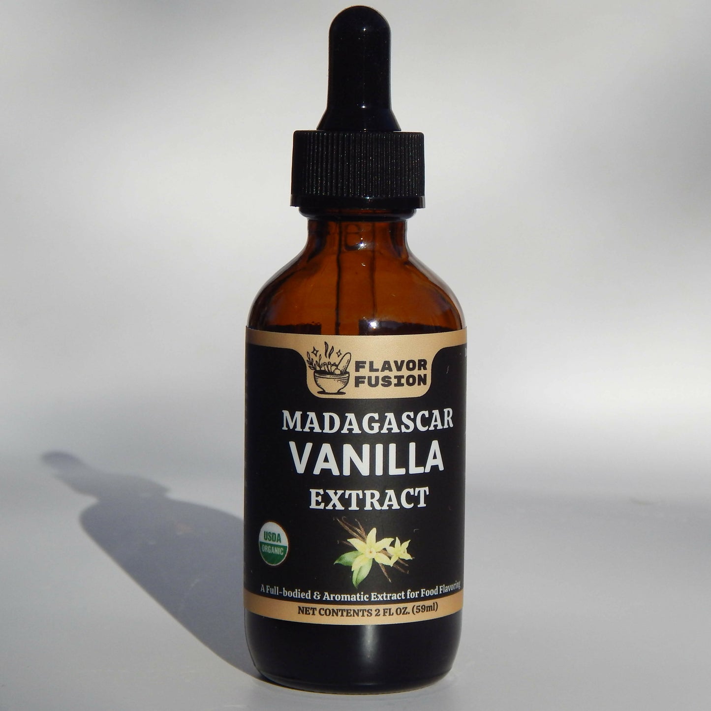 FLAVOR FUSION Organic Madagascar Vanilla Extract- 2 fl oz